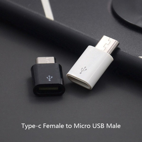 1st Typ C hona till mikro USB hane-omvandlare för Android Black