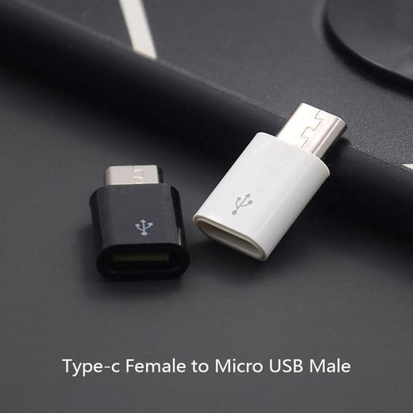 1st Typ C hona till mikro USB hane-omvandlare för Android White