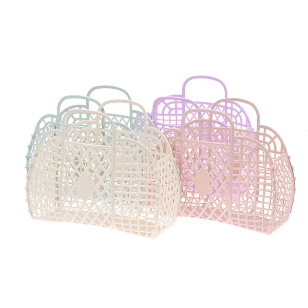 Badrumstvättkorg Liten hopfällbar mesh Bärbar Plast St Green