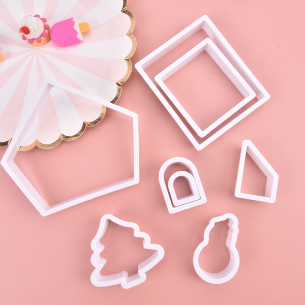8st DIY Plast Cookie ter Set 3D Christmas Pepparkakshus