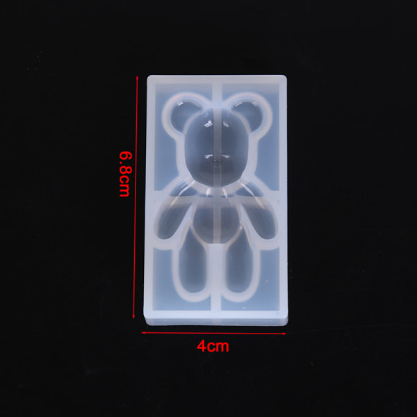 Mode silikon björnform Djur UV- molds för hartssmycken