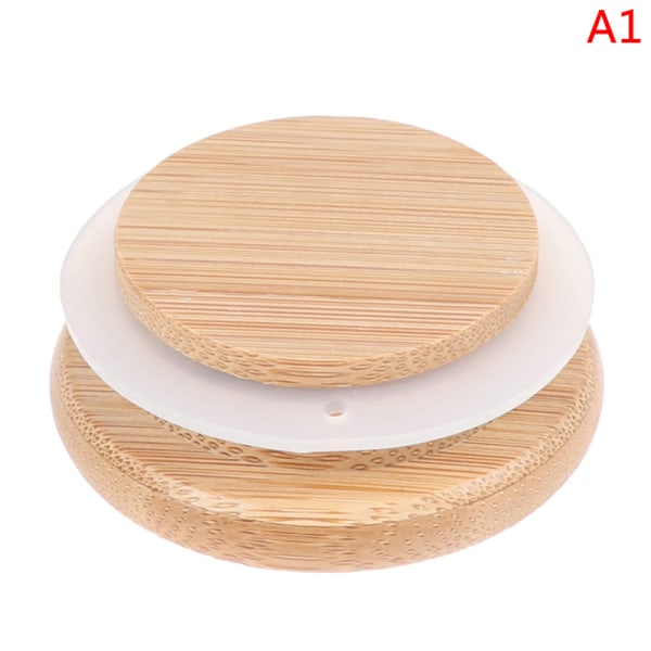 Träburkar Lock Silica Gel Circle Seal Up Locks Flower Wood Cov A1