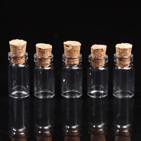 10 st Små glasflaskor med små korkflaskor Burkar 11x22 mm för