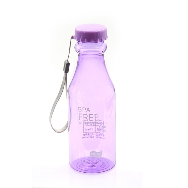500ml bpa-fri bärbar vattenflaska läckagesäker plastvattenkokare f Purple