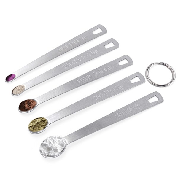 5 st/ Set Mätsked Rostfritt stål Kaffekrydda Multi 5Pcs