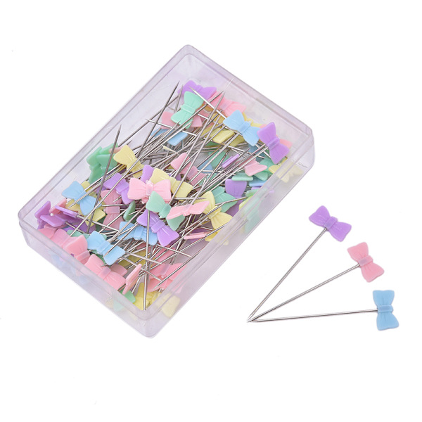 100 st/lot Sytillbehör Patchwork-nål med box DIY-knapp Butterfly