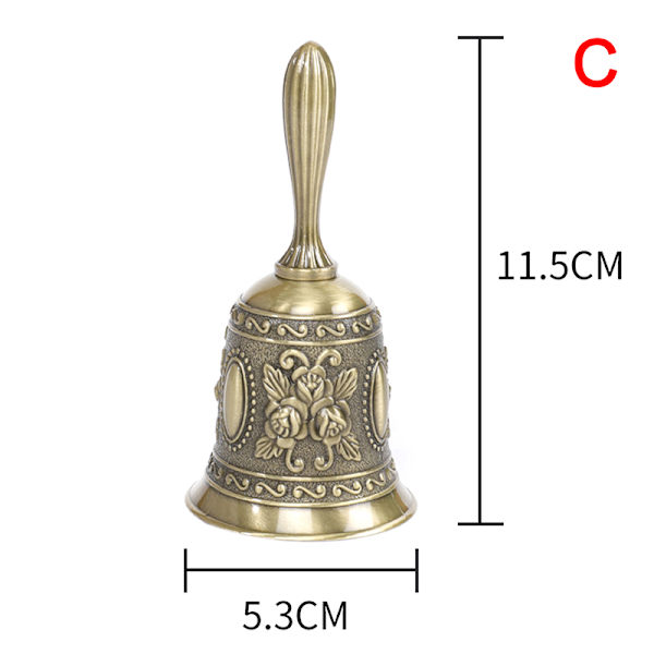 Retro Metalen Tone Hand Bell Hand Held Craft Bruiloft Decoratie A