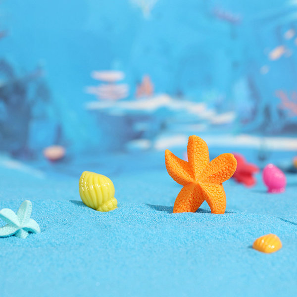 Mini färgglad femuddig sjöstjärna Sea Star Resin Fish Tank St 6