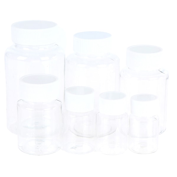 15 ml/20 ml/30 ml/100 ml PET-plast klara tomma förseglingsflaskor fasta 50