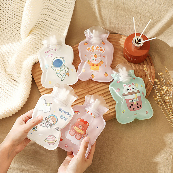 e Varmvattenflaskor Portable Small Transparent Cartoon Warming