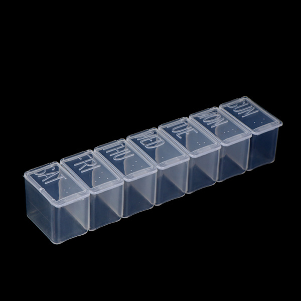 7 dagars punktskrift Pill- case Förvaring Dispenser Medicin S
