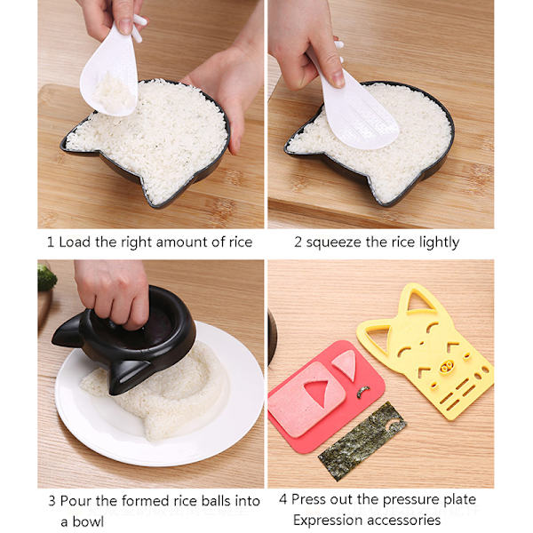 5 st e Cartoon Cat Bear Sushi Nori Form DIY Tool Kök A size