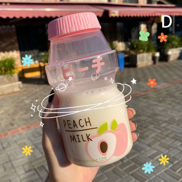 480 ml plastvattenflaska dricksflaska form och Kawaii-mjölk D