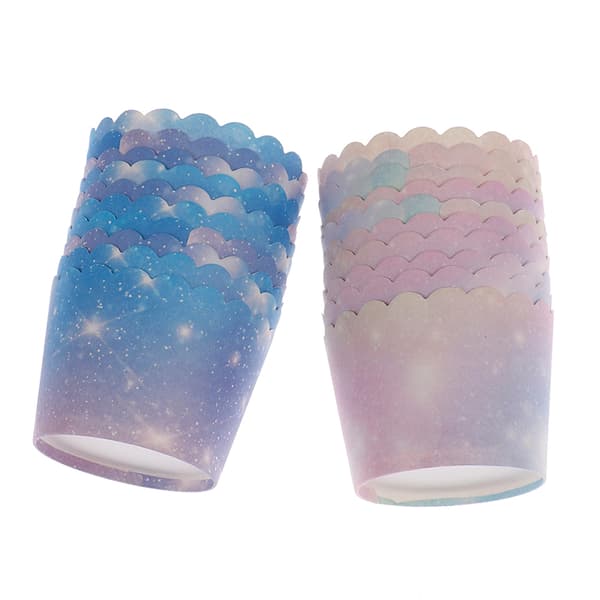50st Rainbow Cupcake Liners för bakning Gradient Cupcake Wrappe A