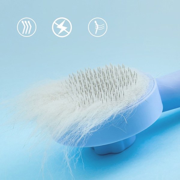 Cat Brush Pet Comb Självrengörande Slicker Brush Remove Hair Groo Pink