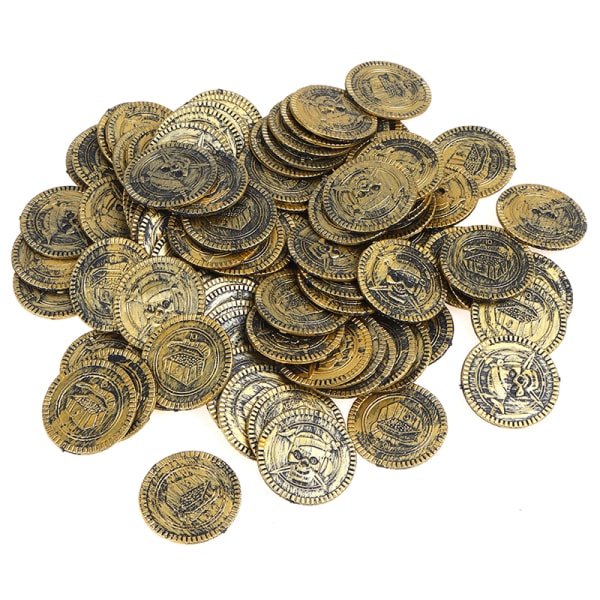 10st Pirate Treasure Coins Festrekvisita Julklappsspel Cur