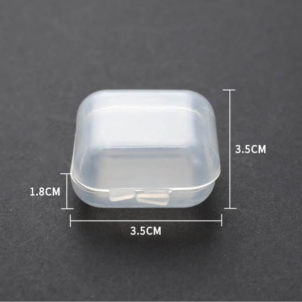 20st små klara plastpärlor förvaringsbehållare Låda gångjärn L Transparent