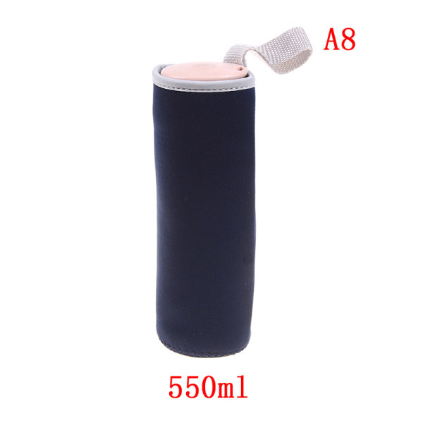 Sport vattenflaska cover neopren isolerad ärm påse case pou Blue 550ml