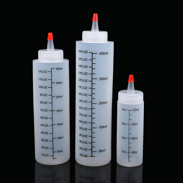 120/350/450 ml skalflaska med plastnosar Läcksäker för kök C