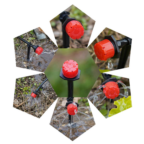 50 STK 1/4'' Barb Garden Bevattningsmunstycke Justerbar Dripper Wa