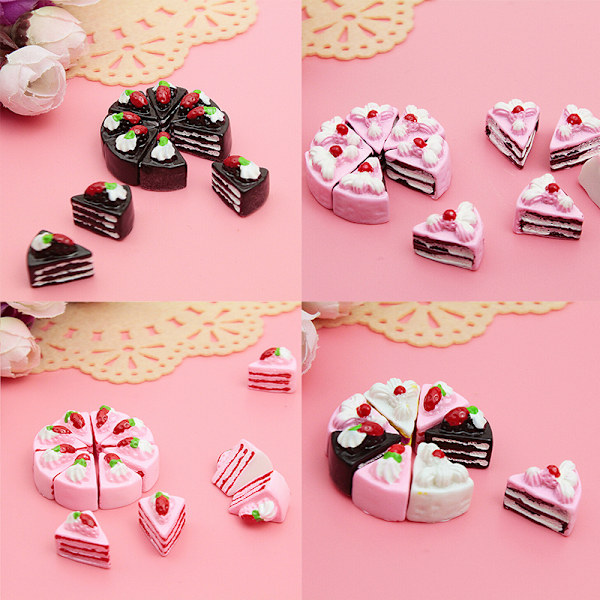 10st DIY Nya Cabochons Hantverk Blomma Triangel Tårta Resin Flatb Coffee
