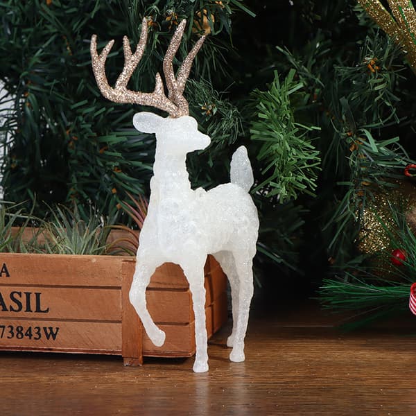 Crystal Deer Christmas Forest Älg White Flash Gold Dessert Tabell White