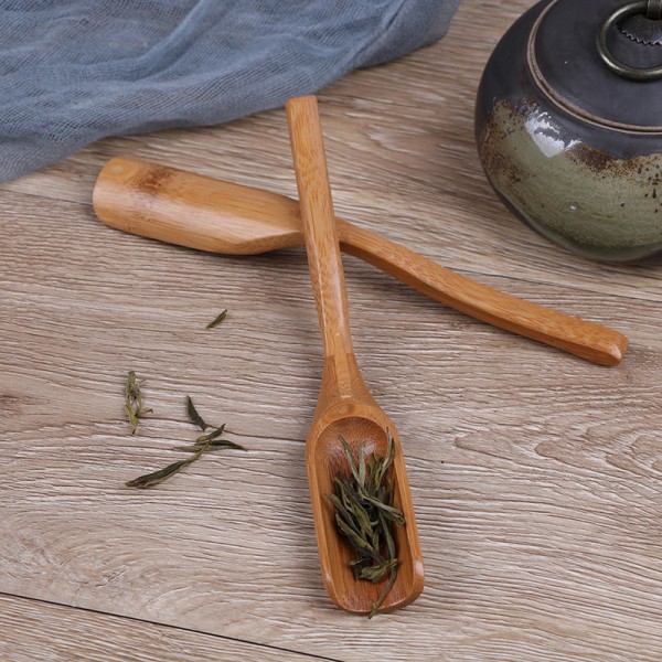Traditionell bambu sked kaffe te sked trä scoop matsalsredskap