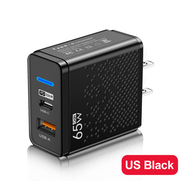 Snabbladdare 65W USB C Laddare För iPhone 12 USB Black
