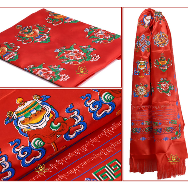 Buddhistisk bönsflagga färgglad Hada tibetansk prydnad gynnsam White 240cm*43cm
