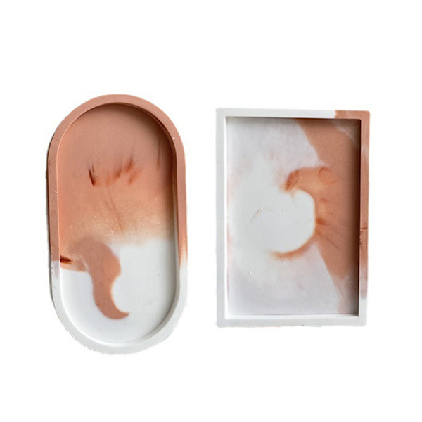 Oval Brickform Form Rektangulär Oval Förvaringsbricka Gyps Oval