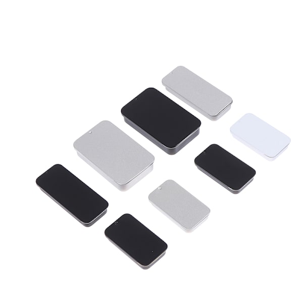 2st plåt liten push-pull box solid balsambox metallförpackning 6（Black 80*34*10mm）