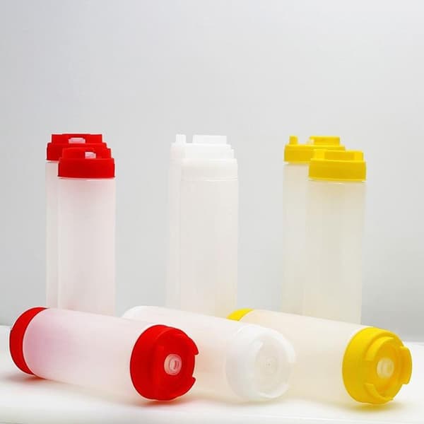 Plastsåsflaskor Dubbla huvudflaskor Tomatdispenser Stor Red 24oz720ML