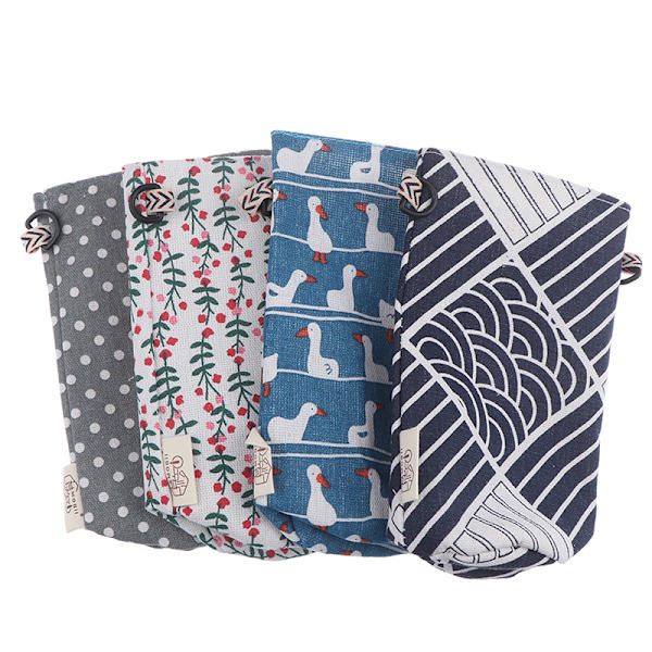 Modern Style Portable Bottle Cover väskor Blommönster Bomull B