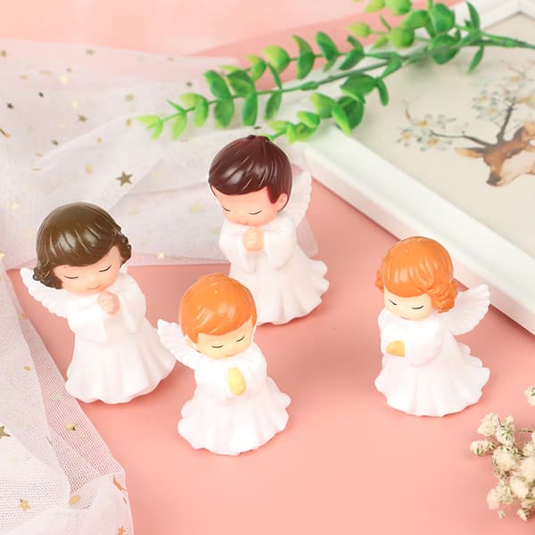 Angel Feather Wing Flag Cake Toppers för bröllopsfödelsedagsfest A6