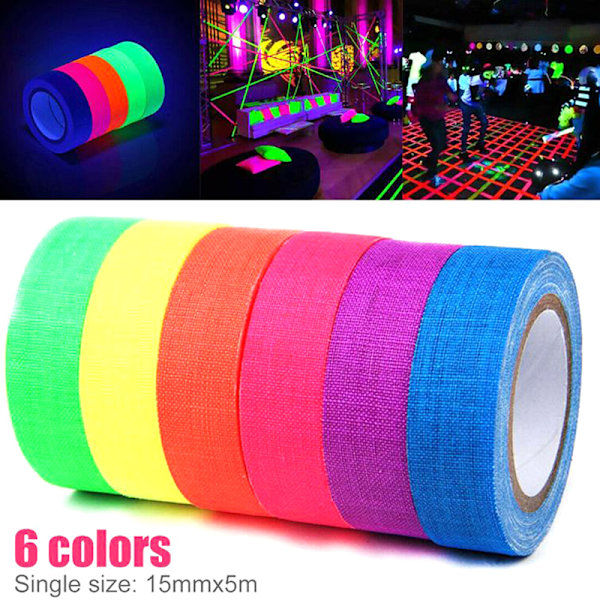 UV Reactive Tape Blacklight Fluorescent Tape Glow in The Dark N Orange