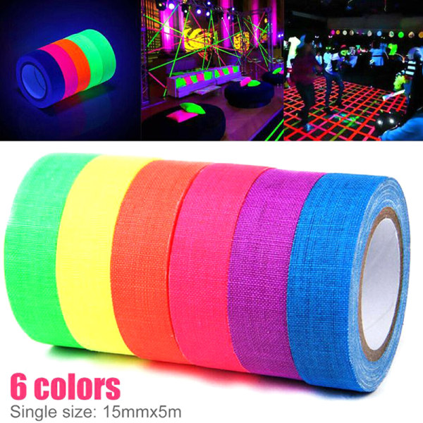 UV Reactive Tape Blacklight Fluorescent Tape Glow in The Dark N Yellow