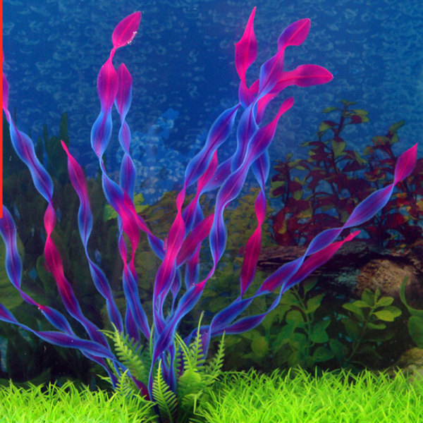 Långt plastgräs Aquarium Decor Water Weeds Fish Tank Decorat Green