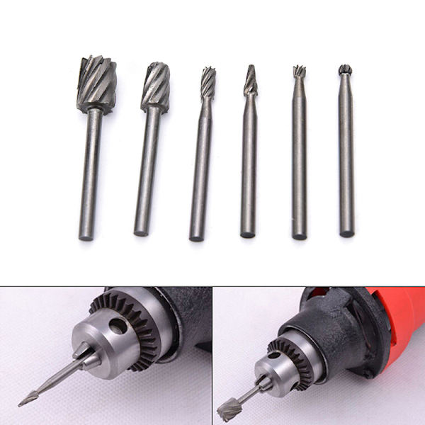 6 st HSS-fräsfrässlipbitar Burr Dremel Rotary Tool A