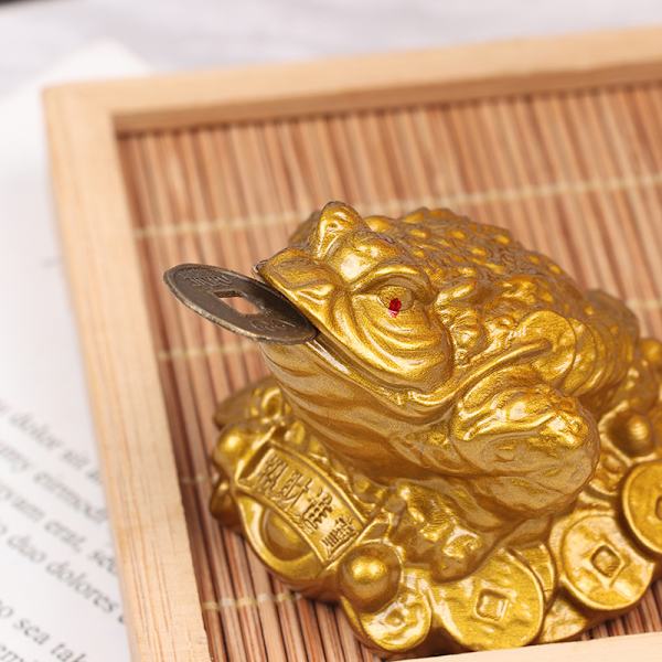 Rikedom Guldgroda Padda Mynt Fortune Groda Feng Shui Padda Lucky