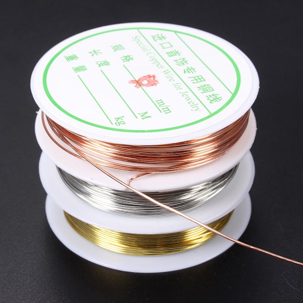 0,3/0,4/0,6/0,8 mm pläterade koppartråd pärlor Smycken gör DIY C Gold 4