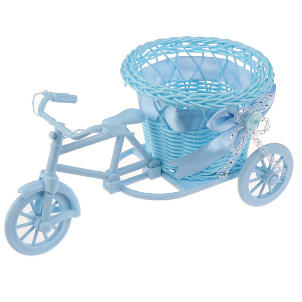 Liten Trehjuling Cykel Blomkorg Vas Förvaring Hemmakontor T Blue