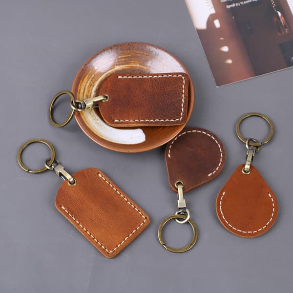 Vintage läder Access Card Holder Keychain Community Cards Pro 2#