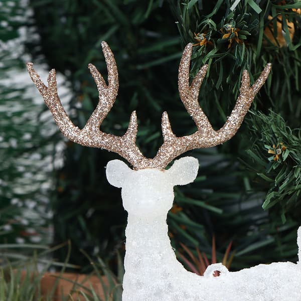 Crystal Deer Christmas Forest Älg White Flash Gold Dessert Tabell White
