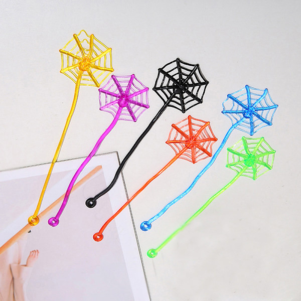 10 st Elastiskt töjbar klibbig spindelnätsklättringsromant Multicolor