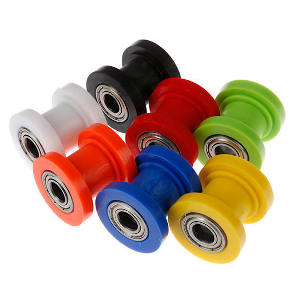 10 mm Kedjerulle Slider Spännare Justerare Pulley Wheel Guide Orange