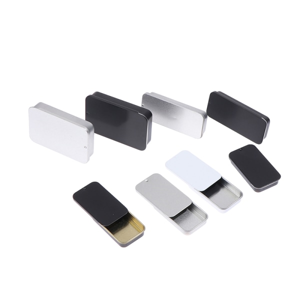 2st plåt liten push-pull box solid balsambox metallförpackning 6（Black 80*34*10mm）