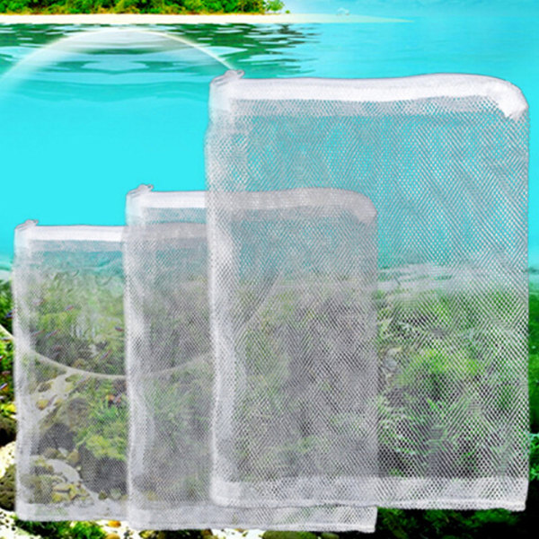 1x akvariefilter blixtlås mesh fish tank blixtlås filterpåse 20*30 CM