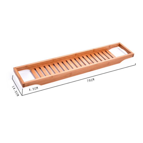 Bambu förlängning antisladd badrum multi badkar hylla Wooden