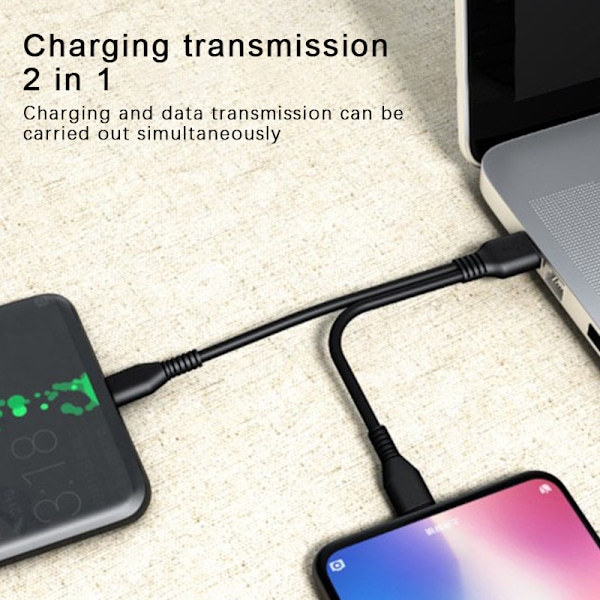 2 i 1 Typ C Micro USB -kabel Mobiltelefon Snabbladdare Kabel M A1