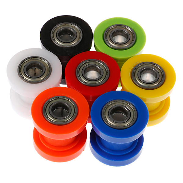 10 mm Kedjerulle Slider Spännare Justerare Pulley Wheel Guide Orange